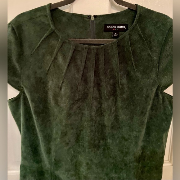 SHARAGANO Green Shift Dress, Size 14 - Picture 5 of 10